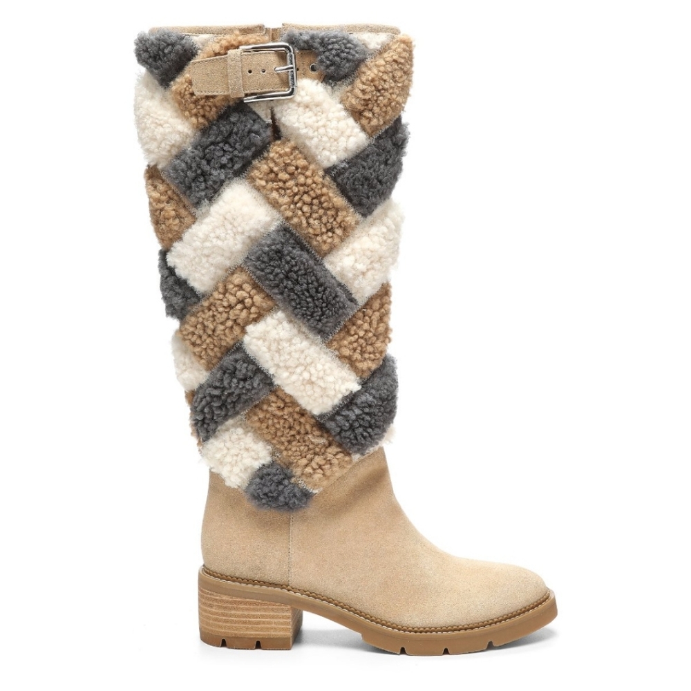 Donald J. Pliner Seneca Suede and Shearling Lug-Sole Boot 